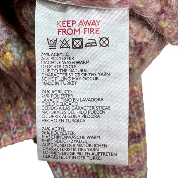 Urban Outfitters Hayley Button Front Cropped Cardigan Small Spacedye Rainbow - Picture 7 of 8